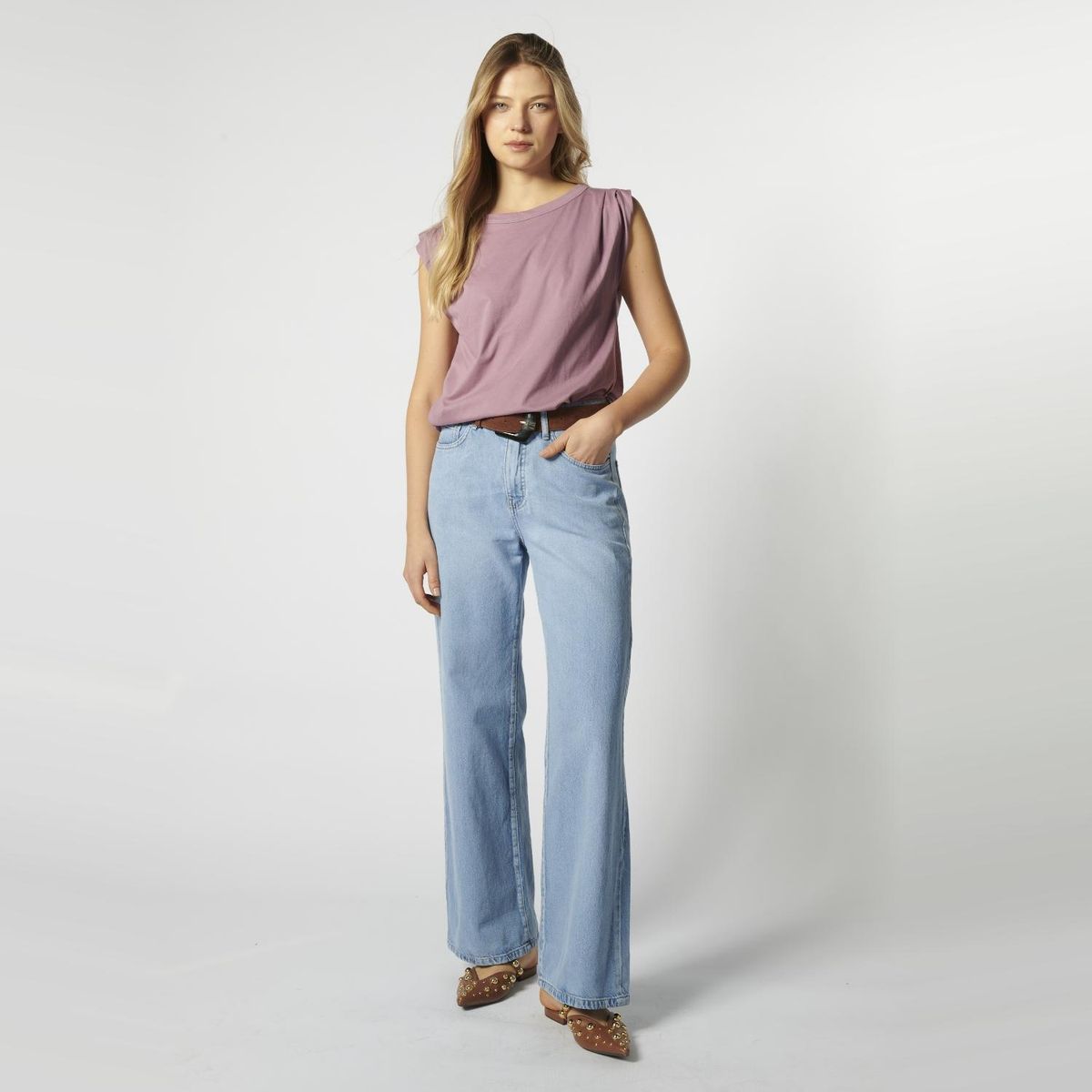 SINGOLARE - Jeans Recto Tiro Medio Mujer Singolare