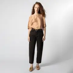 SINGOLARE - Jeans Carrot Tiro Medio Mujer