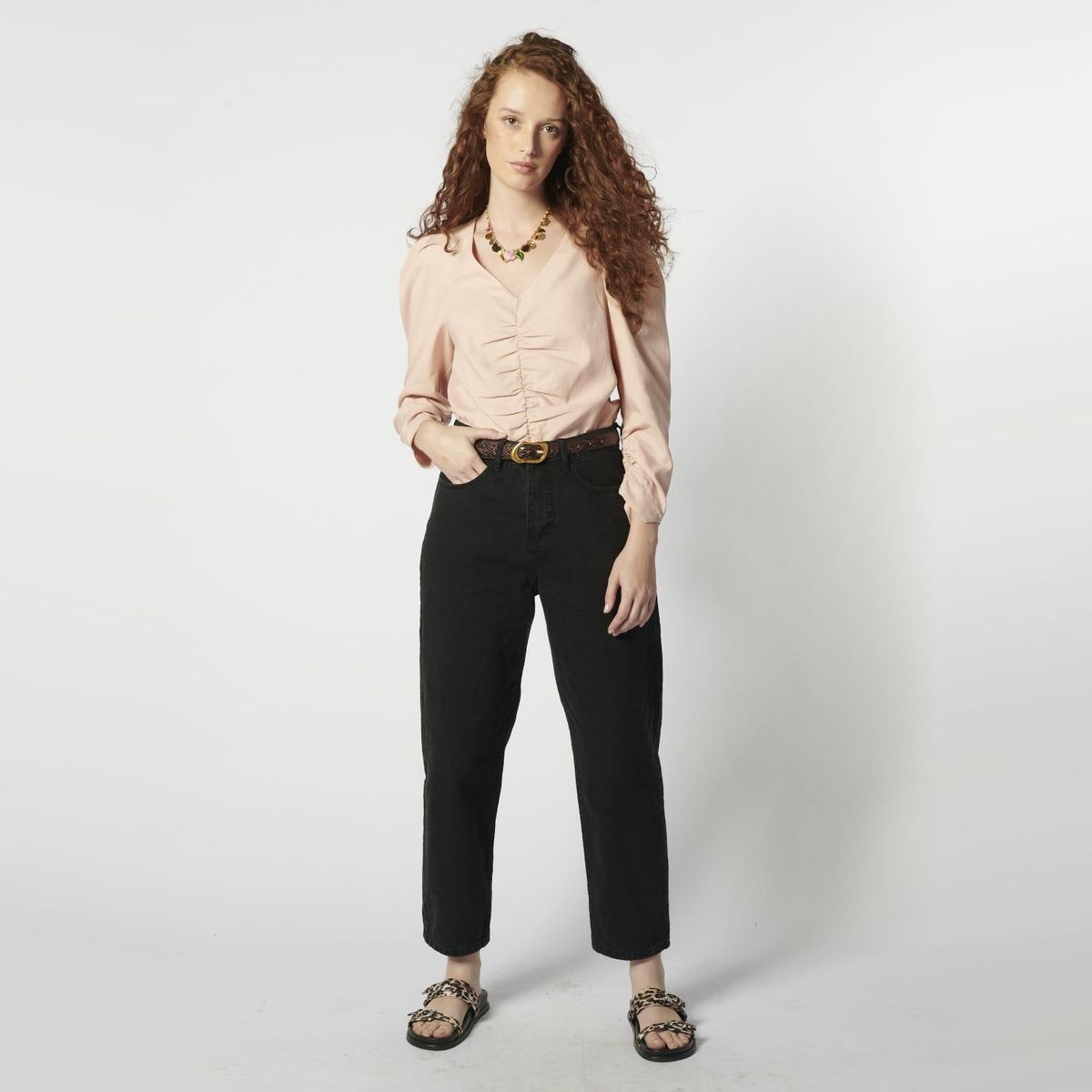 SINGOLARE - Jeans Carrot Tiro Medio Mujer Singolare