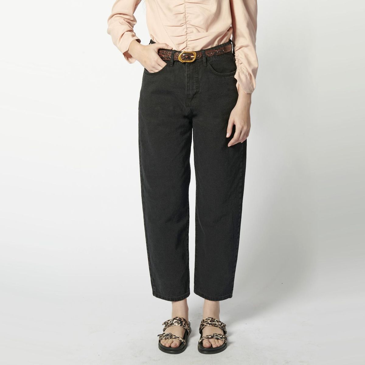 SINGOLARE - Jeans Carrot Tiro Medio Mujer Singolare