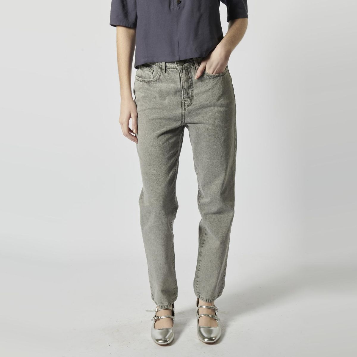 SINGOLARE - Jeans Slim Fit Tiro Alto Mujer Singolare