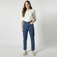 SINGOLARE - Jeans Slim Tiro Alto Mujer