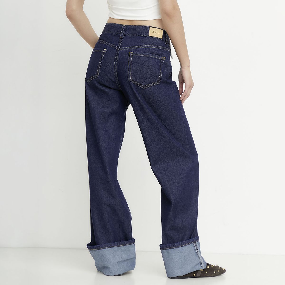 SYBILLA - Jeans Baggy Tiro Medio Mujer Sybilla