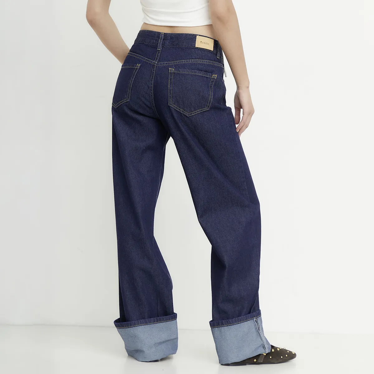 SYBILLA - Jeans Baggy Tiro Medio Mujer Sybilla