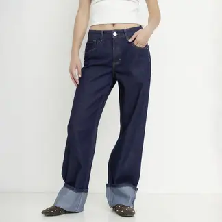 SYBILLA - Jeans Baggy Tiro Medio Mujer