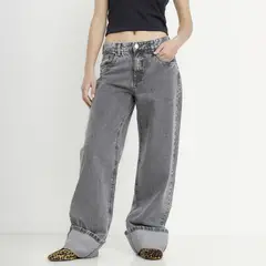 SYBILLA - Jeans Baggy Tiro Medio Mujer