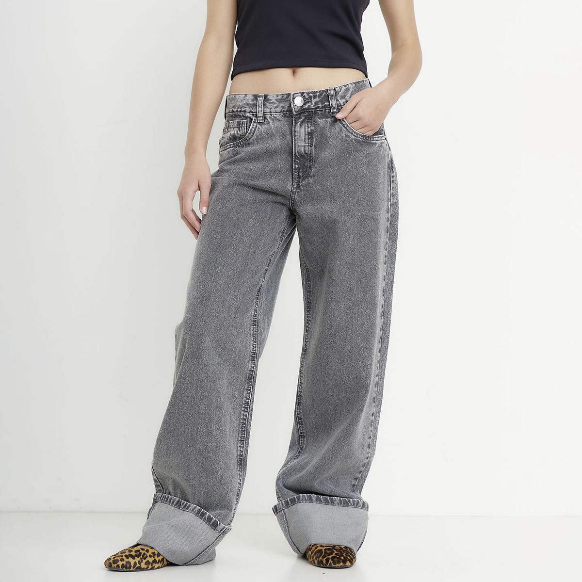 SYBILLA - Jeans Baggy Tiro Medio Mujer Sybilla