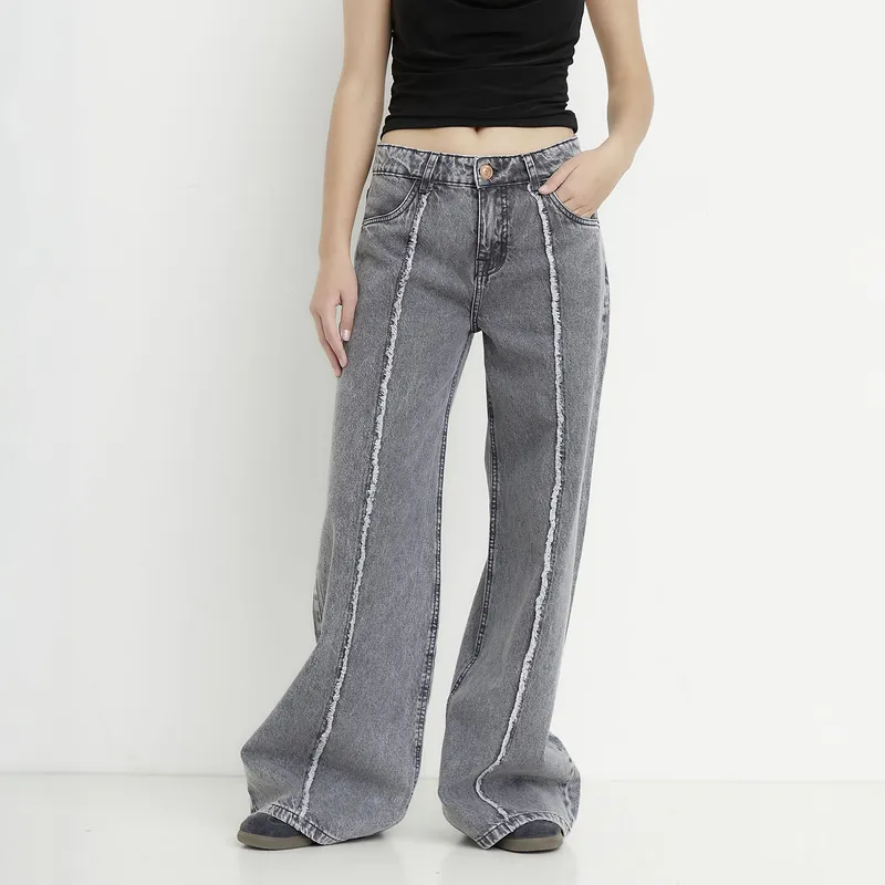 SYBILLA - Jeans Wide Leg Tiro Medio Mujer Sybilla