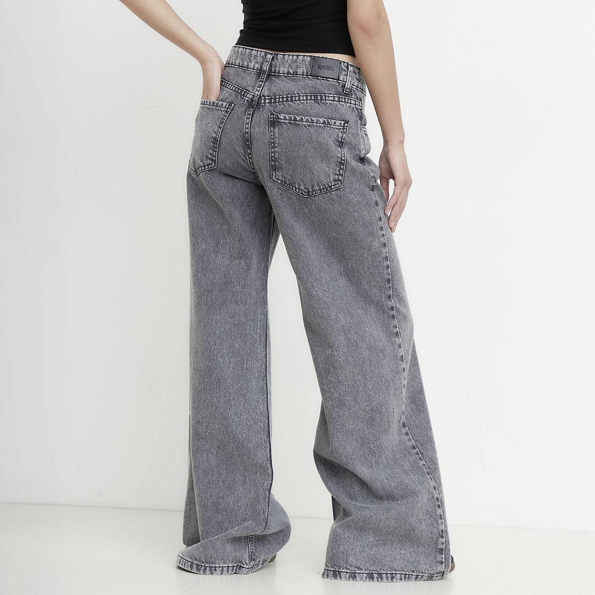 SYBILLA - Jeans Wide Leg Tiro Medio Mujer Sybilla