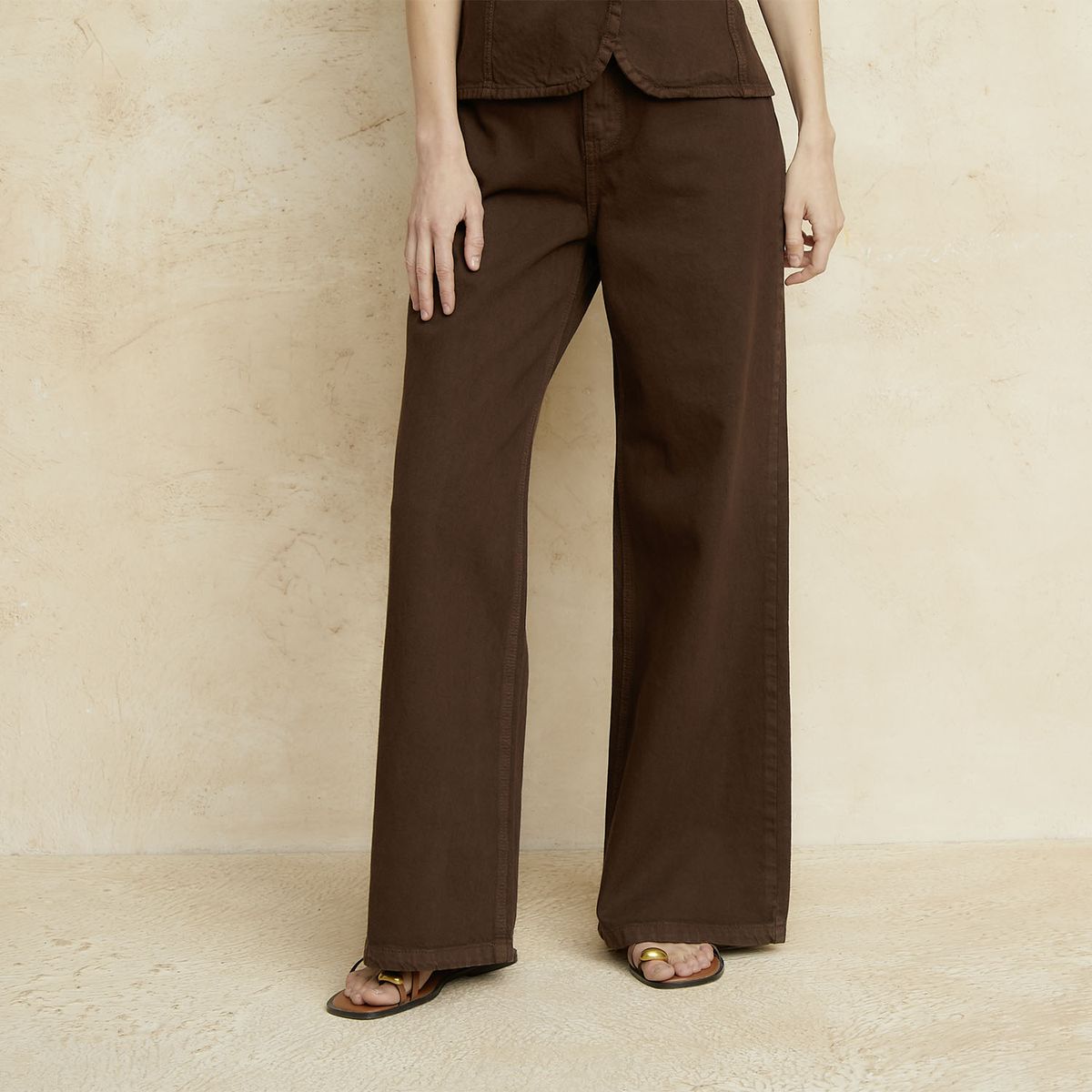 BASEMENT - Jeans Wide Leg Tiro Medio Mujer Basement