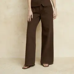 BASEMENT - Jeans Wide Leg Tiro Medio Mujer