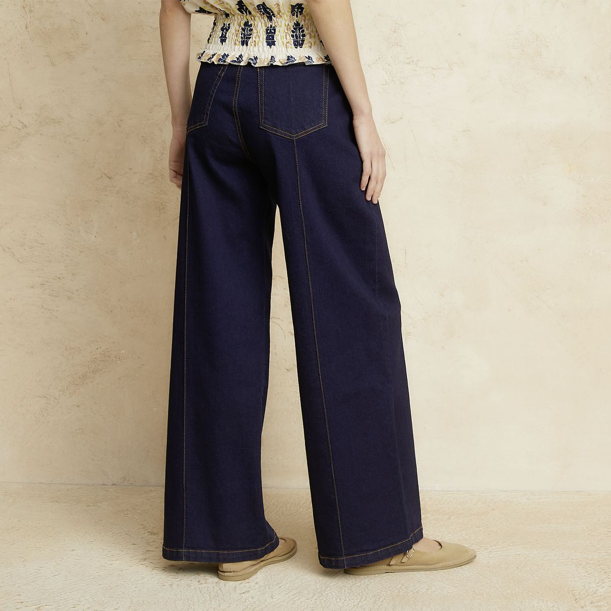 BASEMENT - Jeans Wide Leg Tiro Medio Mujer Basement