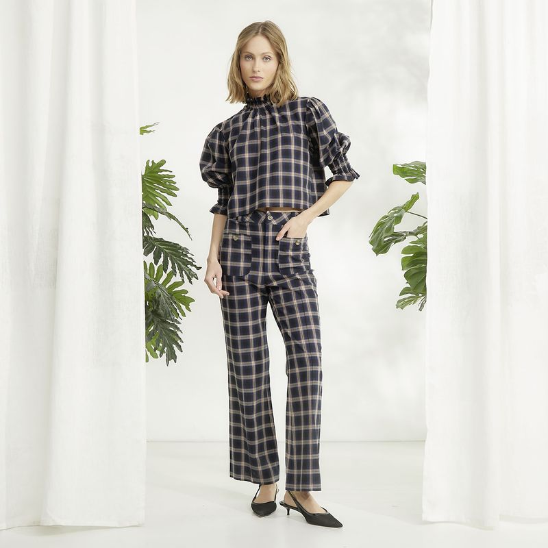 ROSSAMOLA - Pantalón Básico Tiro Alto Mujer Rossamola