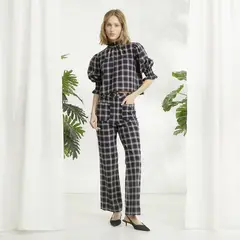 ROSSAMOLA - Pantalón Básico Tiro Alto Mujer