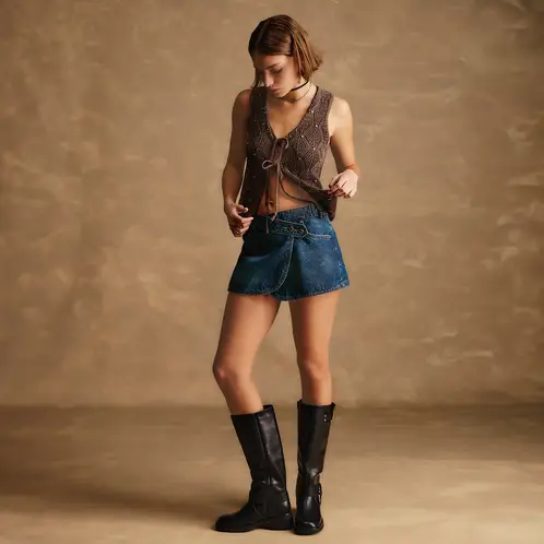 AMERICANINO - Falda Short Corta Algodón Mujer