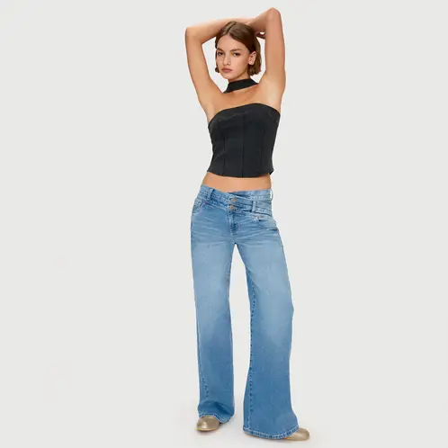 AMERICANINO - Jeans Wide Leg Tiro Bajo Mujer