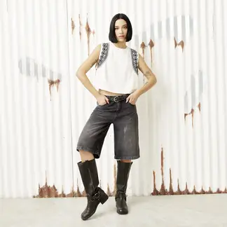 AMERICANINO - Short Básico Tiro Medio Mujer