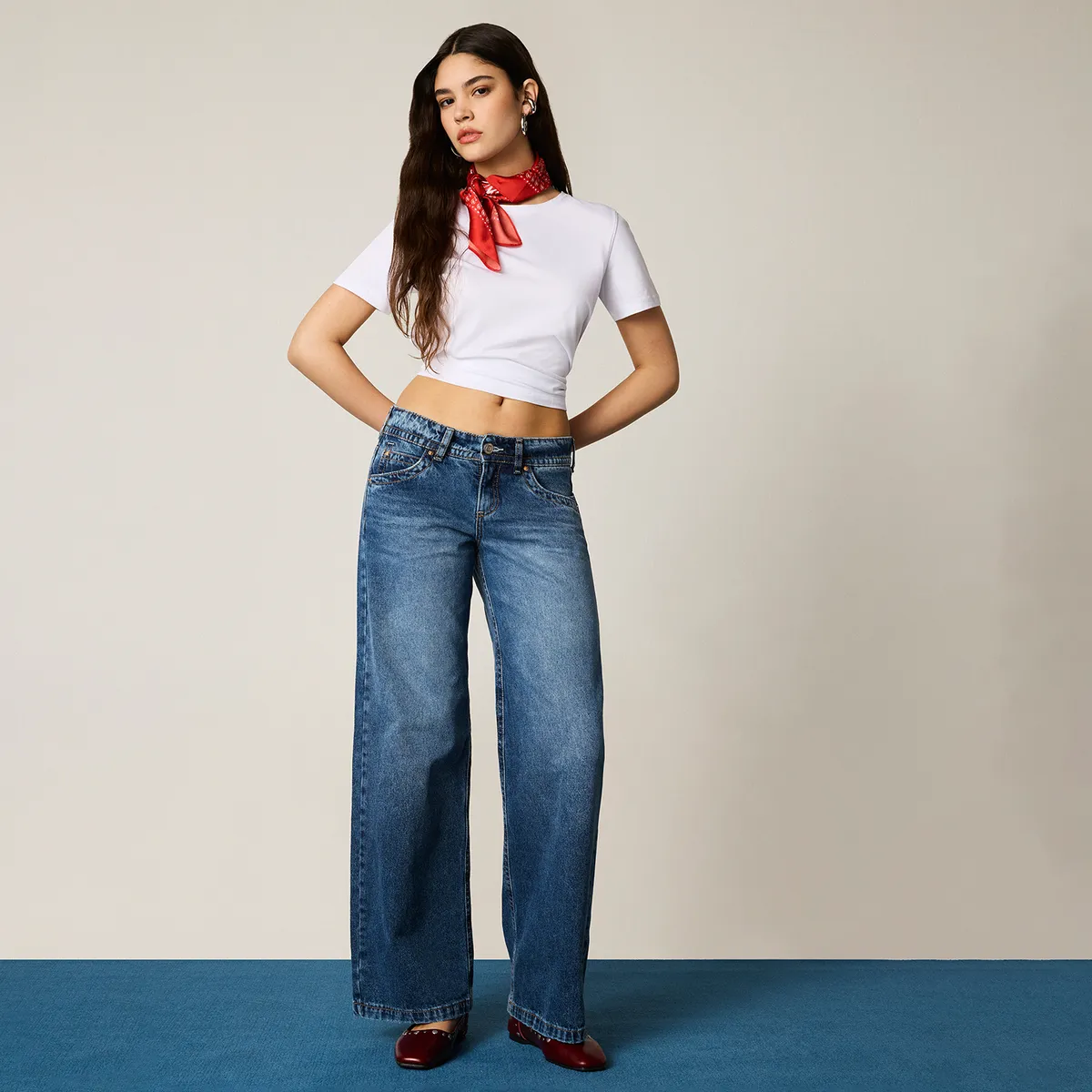 AMERICANINO - Jeans Straight Tiro Bajo Mujer Americanino