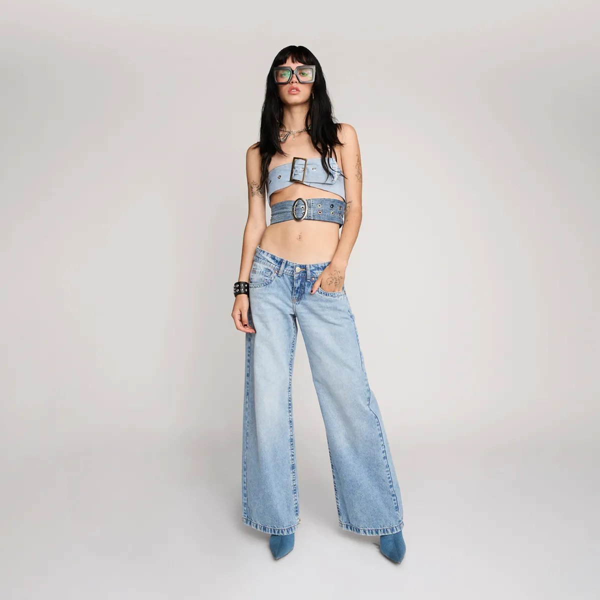 AMERICANINO - Jeans Straight Tiro Medio Mujer Americanino