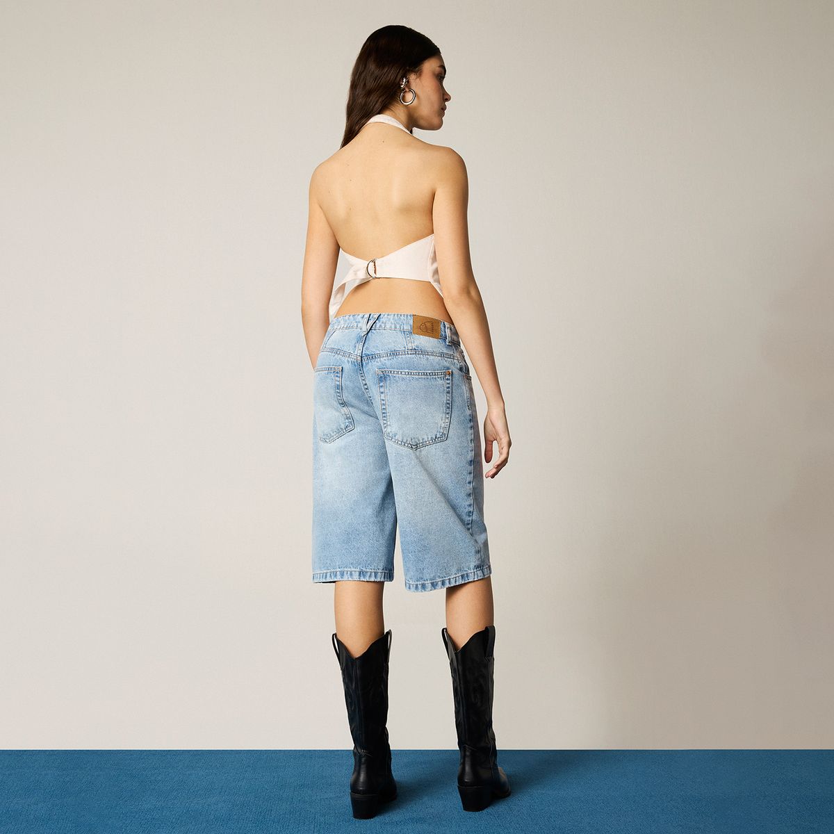 AMERICANINO - Short Básico Tiro Medio Mujer Americanino