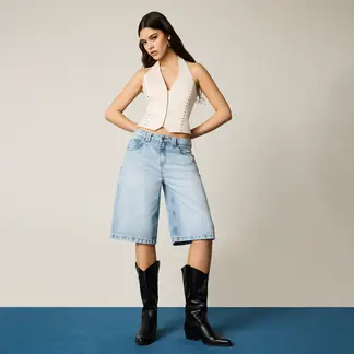 AMERICANINO - Short Básico Tiro Medio Mujer