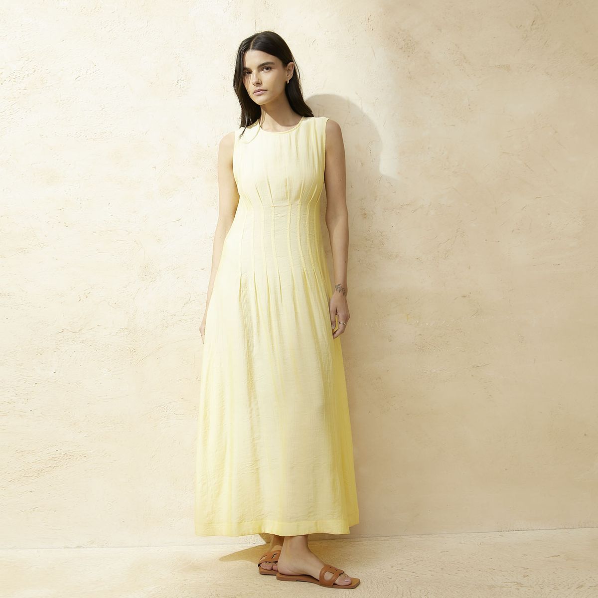 BASEMENT - Vestido Largo Algodón Mujer Basement