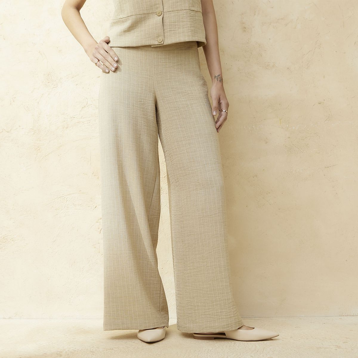 BASEMENT - Pantalón Regular Tiro Medio Mujer Basement