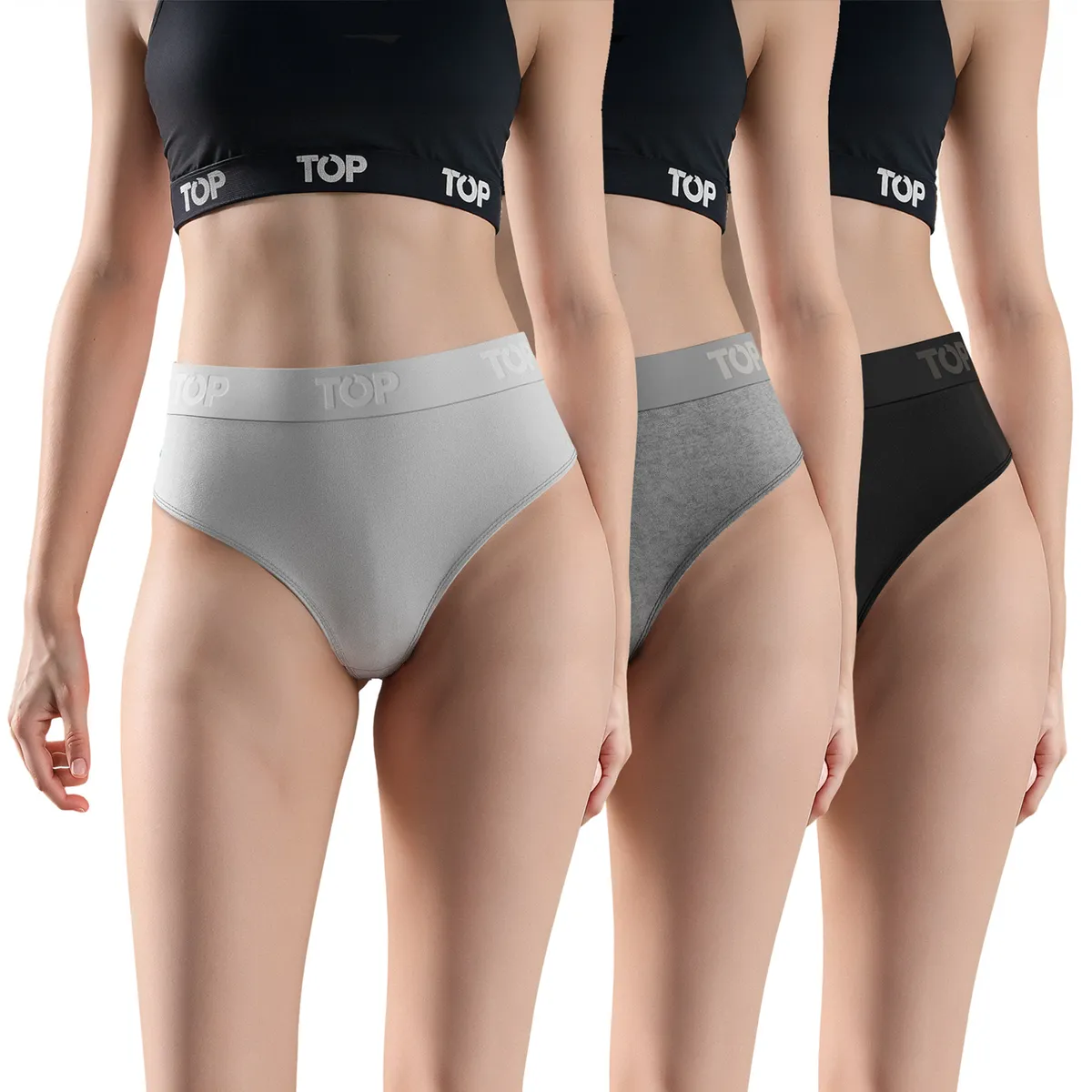 TOP - Pack De 3 Calzones Tiro Alto Mujer Top