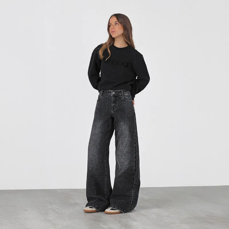 RAINDOOR - Jeans Wide Leg Tiro Bajo Mujer Raindoor