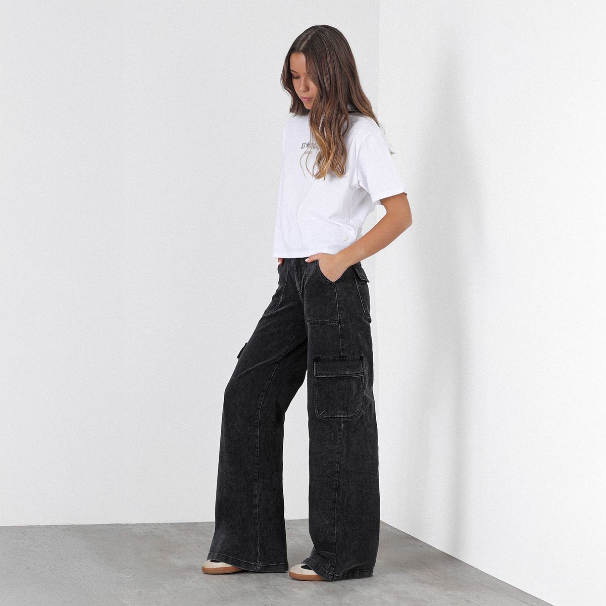 RAINDOOR - Jeans Wide Leg Tiro Medio Mujer Raindoor