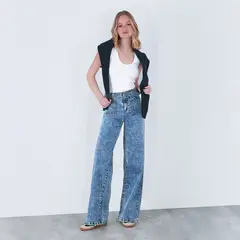 RAINDOOR - Jeans Straight Tiro Medio Mujer