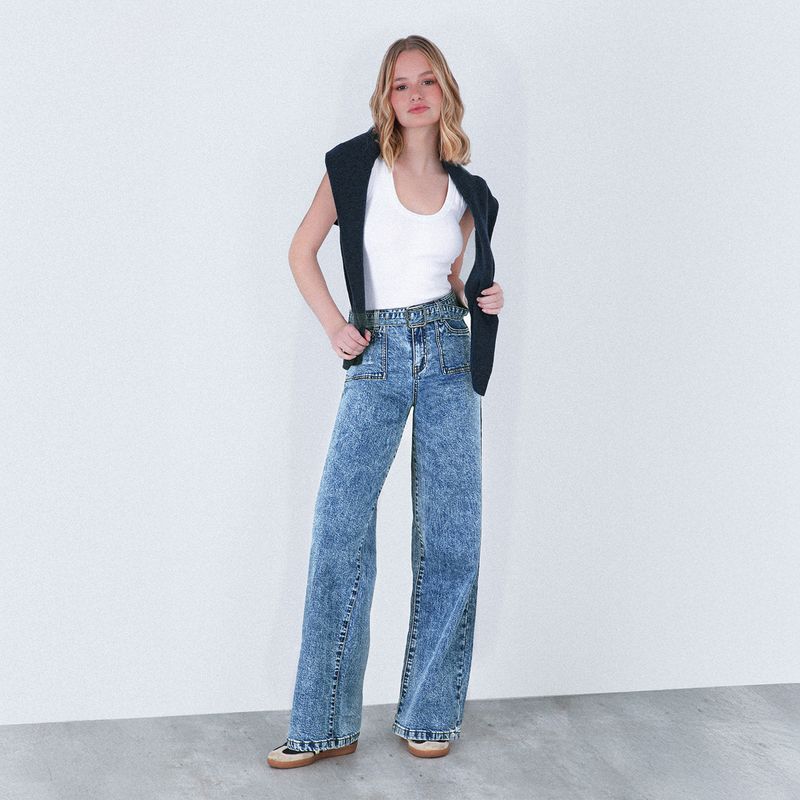 RAINDOOR - Jeans Straight Tiro Medio Mujer Raindoor