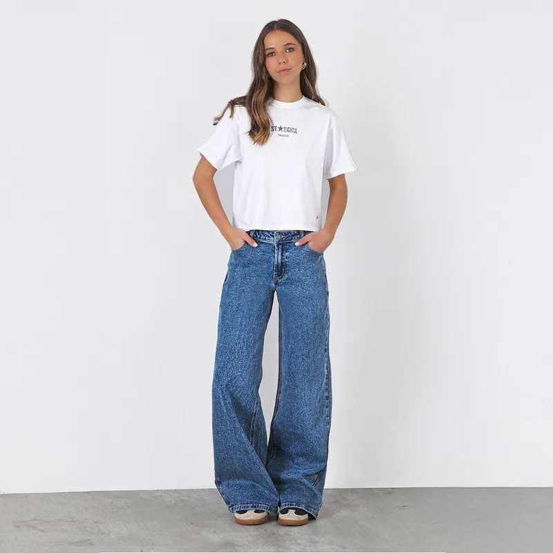 RAINDOOR - Jeans Wide Leg Tiro Bajo Mujer Raindoor