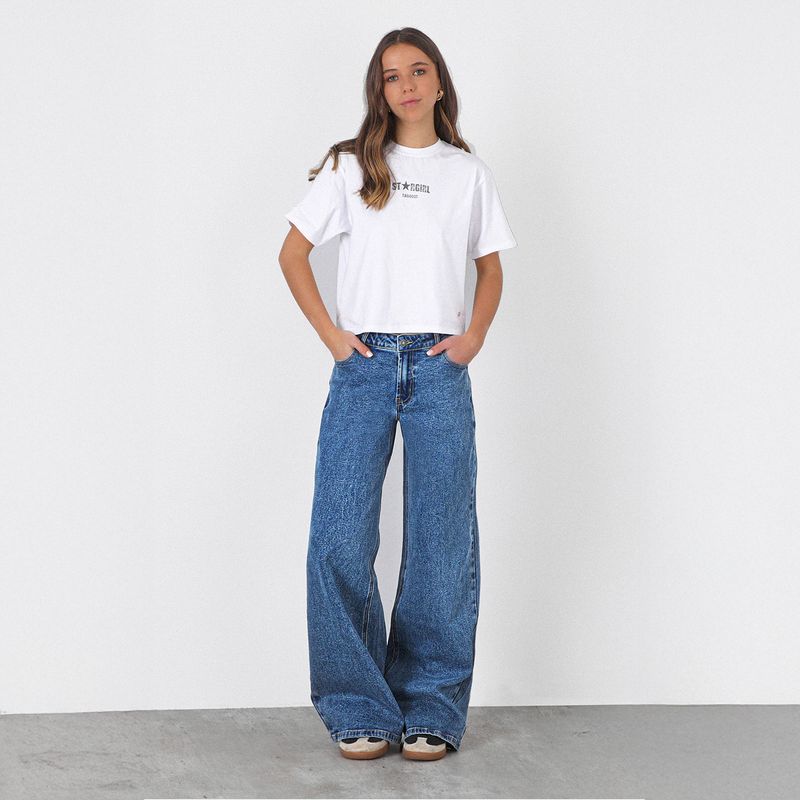 RAINDOOR - Jeans Wide Leg Tiro Bajo Mujer Raindoor