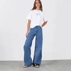 RAINDOOR - Jeans Wide Leg Tiro Bajo Mujer