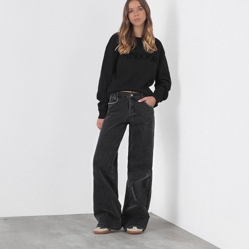 RAINDOOR - Jeans Wide Leg Tiro Bajo Mujer Raindoor