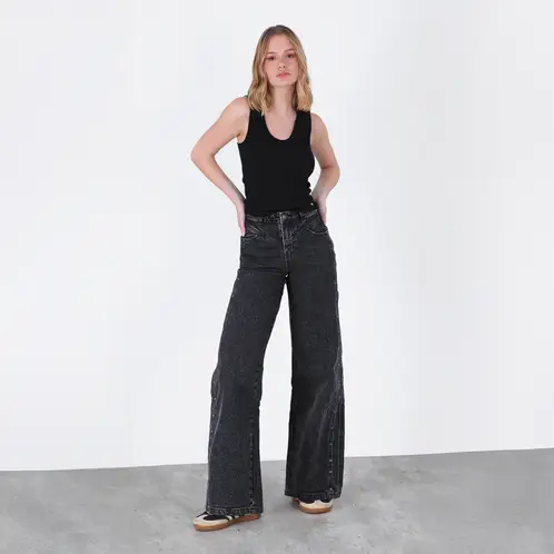 RAINDOOR - Jeans Straight Tiro Medio Mujer