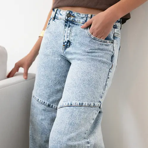 RAINDOOR - Jeans Wide Leg Tiro Medio Mujer