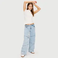 RAINDOOR - Jeans Wide Leg Tiro Medio Mujer