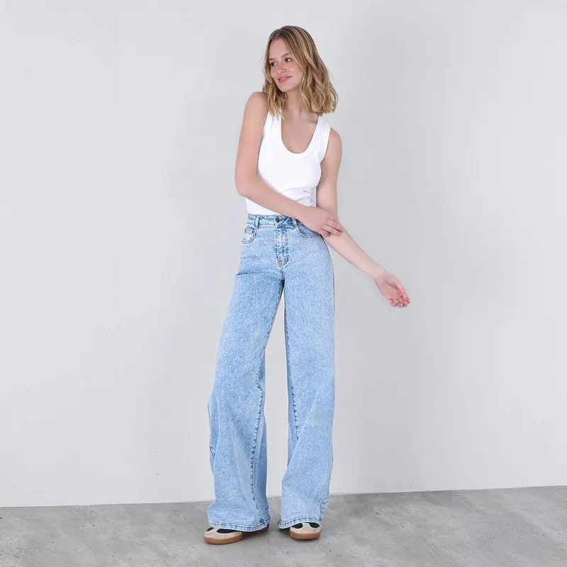 RAINDOOR - Jeans Wide Leg Tiro Medio Mujer Raindoor