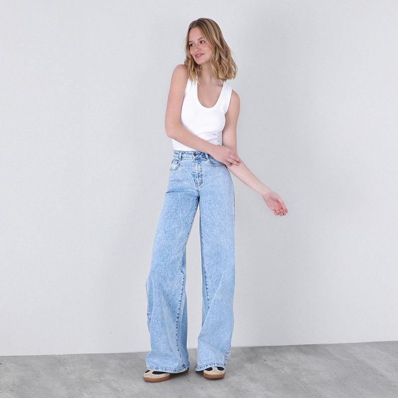 RAINDOOR - Jeans Wide Leg Tiro Medio Mujer Raindoor