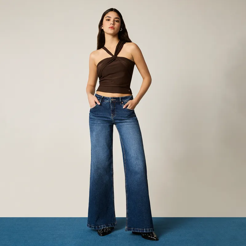 AMERICANINO - Jeans Wide Leg Tiro Medio Mujer Americanino