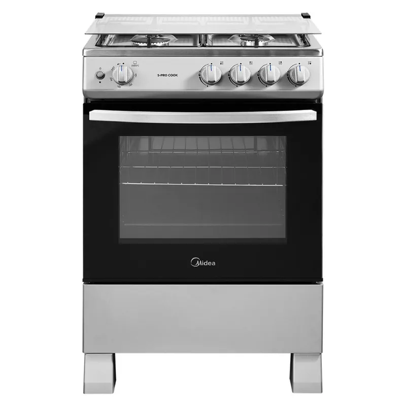 MIDEA - Cocina a Gas 4 Quemadores 24inch Silver Midea