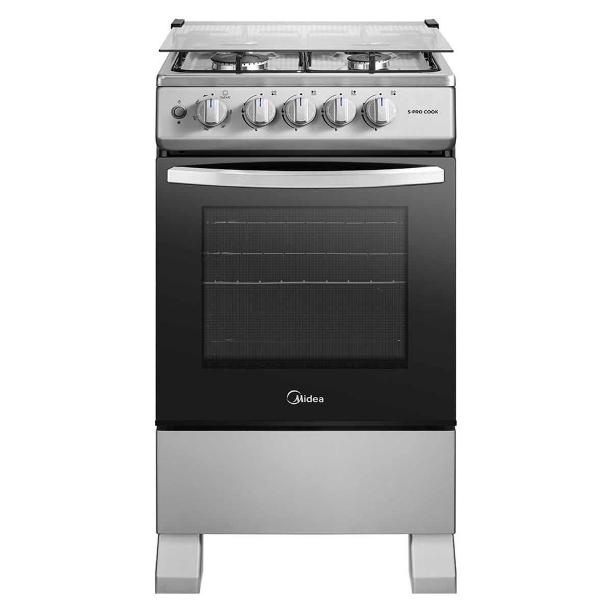 MIDEA - Cocina a Gas 4 Quemadores 20inch Silver Midea