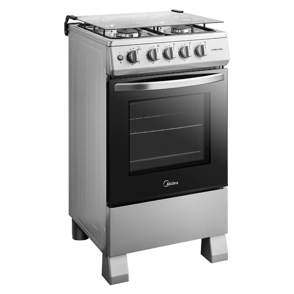 MIDEA - Cocina a Gas 4 Quemadores 20inch Silver Midea