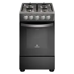 MADEMSA - Cocina a Gas 4 Platos LimpiaFácil y Parrillas de Alambrón FM4IP Negra
