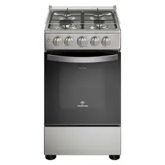 MADEMSA - Cocina a Gas 4 Platos LimpiaFácil y Parrillas de Alambrón FM4ES Silver