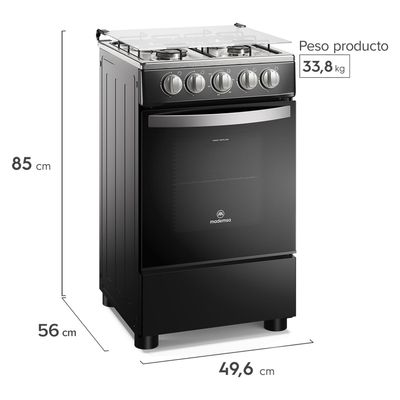Imagen 2 del producto Cocina a Gas 4 Platos LimpiaFácil y Tapa Cubierta Vidrio FM4LP Negra