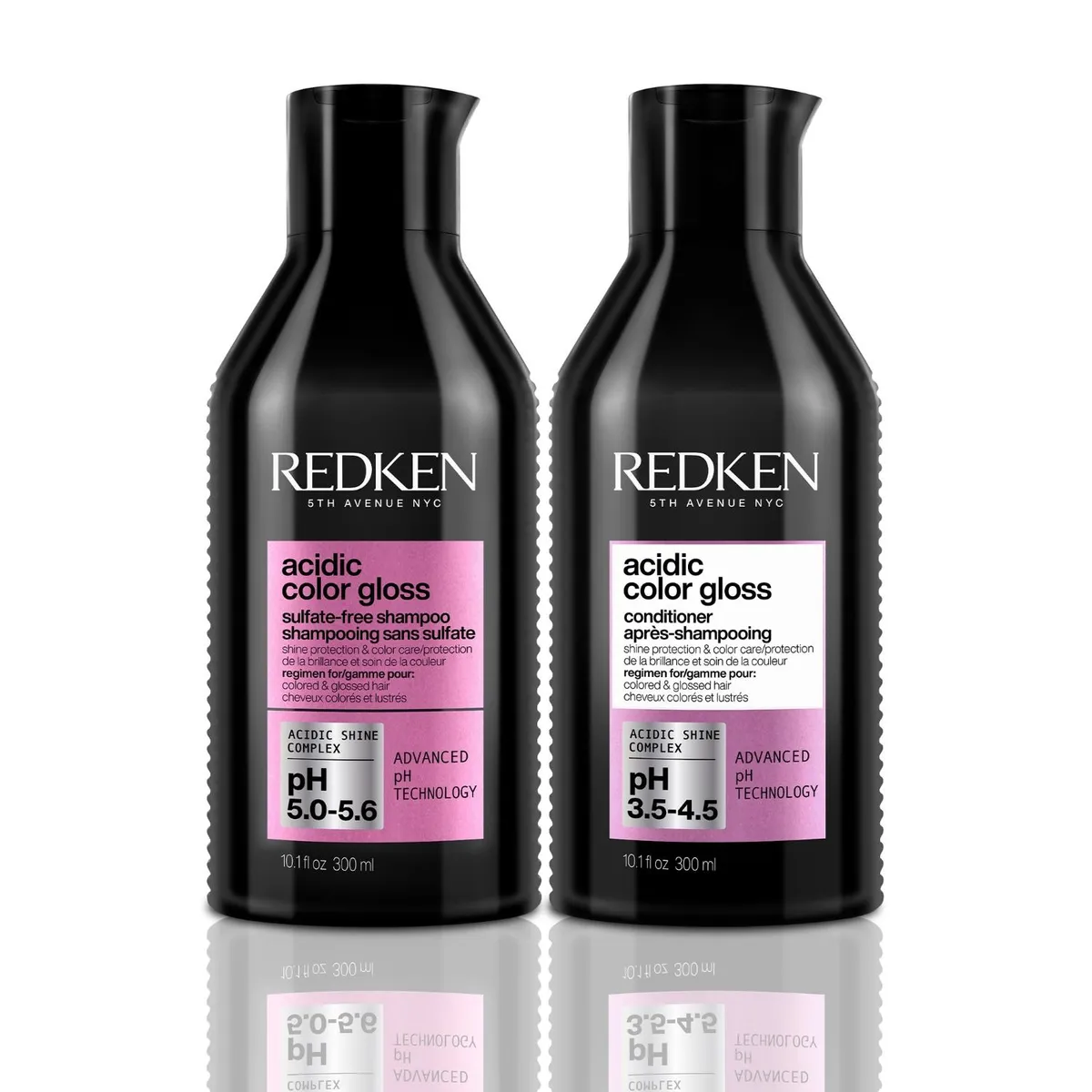 REDKEN - Set Brillo Intenso Cabello Con Color Acidic Color Gloss Shampoo Sin Sulfatos 300ml + Acondicionador 300ml Redken