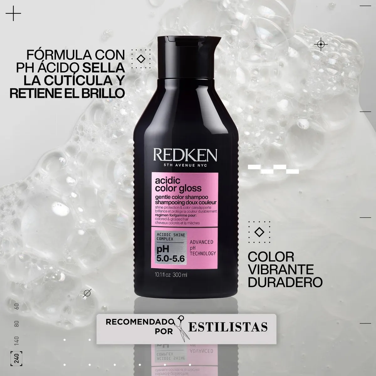 REDKEN - Set Brillo Intenso Cabello Con Color Acidic Color Gloss Shampoo Sin Sulfatos 300ml + Acondicionador 300ml Redken